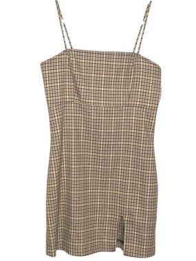TWIK Par Simons Plaid Slip Dress Mini Structured Check Square Neck Canada M